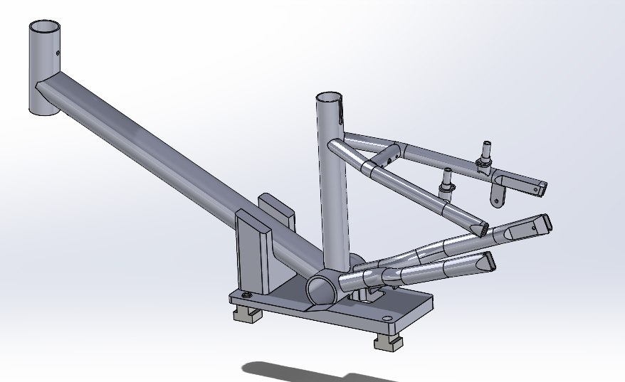 Custom welding fixture CAD render