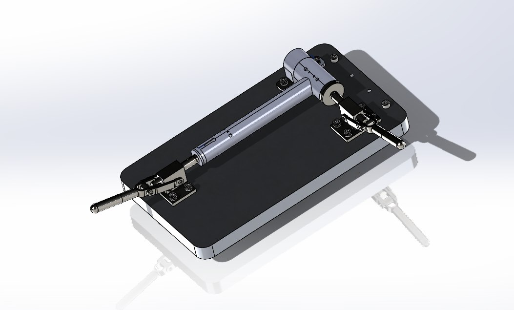 Custom tube-reaming fixture CAD render