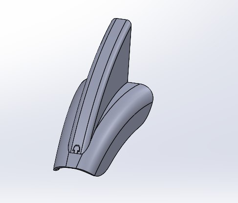3D-printed tire centering and chain tensioning wedge CAD render