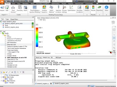 MoldFlow Synergy simulation output